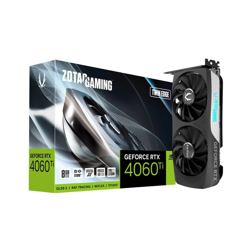 Zotac Gaming GeForce RTX 4060 Ti 8GB Twin Edge GDDR6 Graphics Card ZT-D40610E-10M- كرت الشاشة